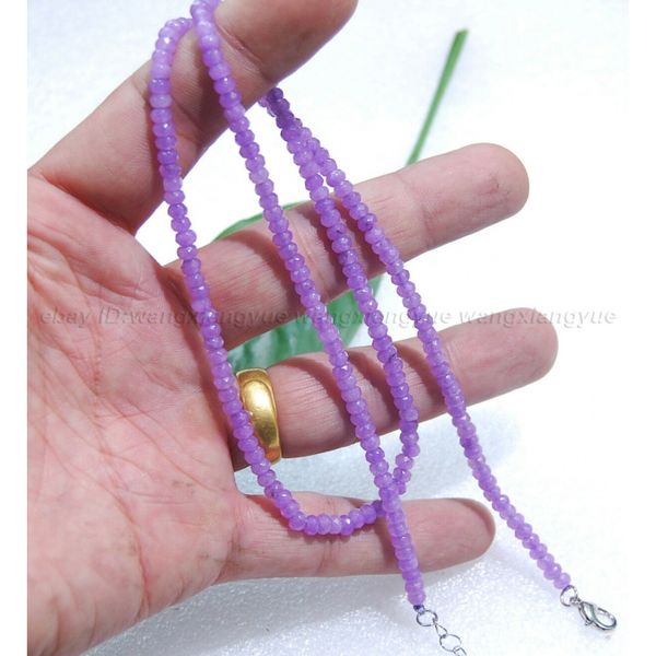 18" 24" 36" 48" natural 2x4mm purple jade multi-faceted cut round gem beaded necklace aaa, Silver
18" 24" 36" 48" natural 2x4mm purple jade multi-faceted cut round gem beaded necklace aaa, Silver