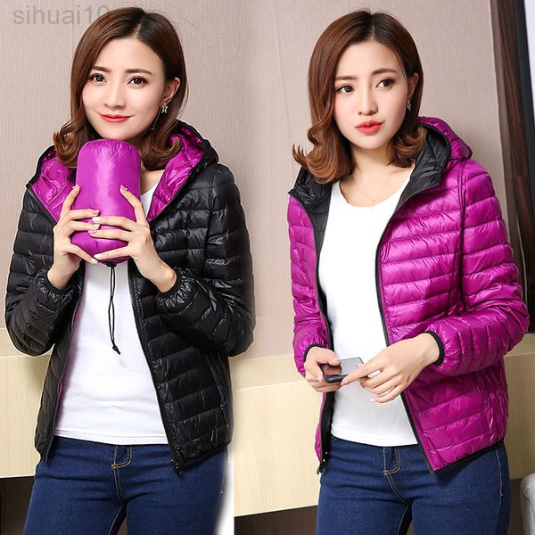 women's jackets ultra light down jacket women 2022 new autumn winter coat jackets for women two side female jacket l220730, Black
women's jackets ultra light down jacket women 2022 new autumn winter coat jackets for women two side female jacket l220730, Black