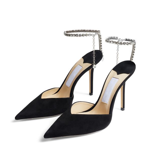 fashion women jimmy pumps sandals london saeda 100 mm summer luxury pointed toes crystal ankle chain suede design italy bride wedding party, Black
fashion women jimmy pumps sandals london saeda 100 mm summer luxury pointed toes crystal ankle chain suede design italy bride wedding party, Black