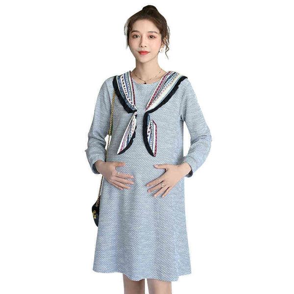 korean style maternity autumn dress long sleeves bow collar aline knitting dress plus size pregnant woman fashion clothing j220628, White
korean style maternity autumn dress long sleeves bow collar aline knitting dress plus size pregnant woman fashion clothing j220628, White