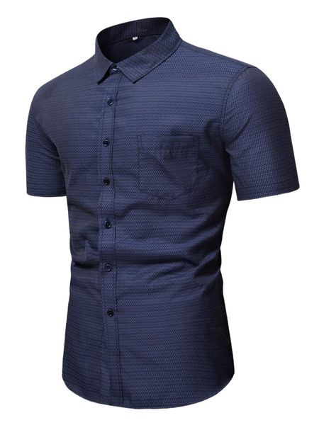 men random geo print one pocket front button up shirt h3oc#, White;black