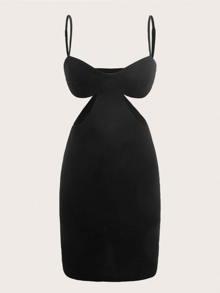 cut-out backless cami dress h6vb#, Black;gray 
cut-out backless cami dress h6vb#, Black;gray