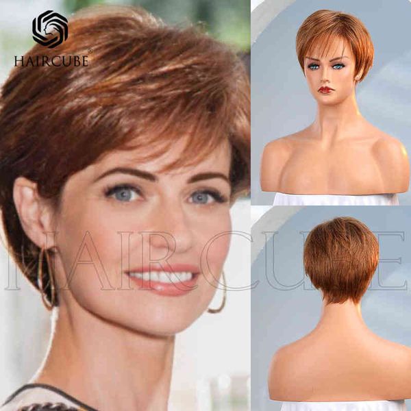 headgear with bangs real hair orange women's short wig natural fluffy three-dimensional wigs 220527, Black
headgear with bangs real hair orange women's short wig natural fluffy three-dimensional wigs 220527, Black