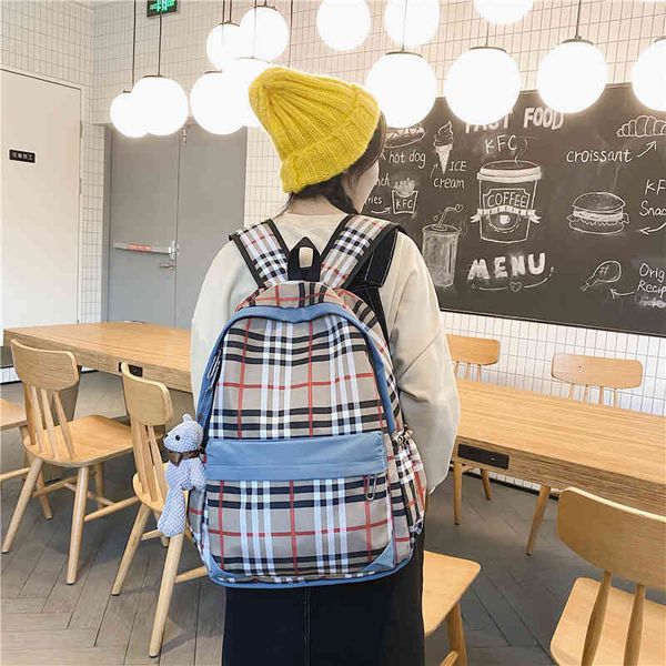 bag backpack 2022 spring korean plaid large capacity high school and university schoolbag leisure travel nylon, Black;red
bag backpack 2022 spring korean plaid large capacity high school and university schoolbag leisure travel nylon, Black;red