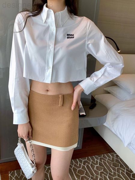 women's blouses & shirts designer spring and summer embroidered small collar shirt qiwh, White
women's blouses & shirts designer spring and summer embroidered small collar shirt qiwh, White