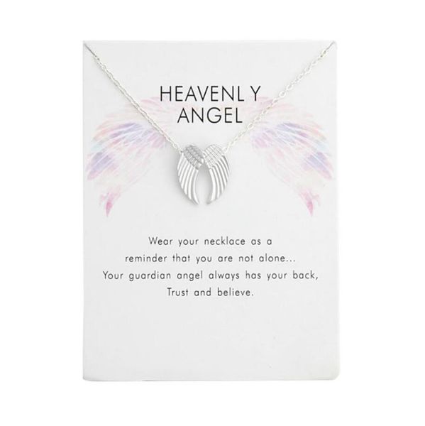 classic angel wings pendant necklace for man women stainless steel good detail fashion jewelry with paper card, Silver
classic angel wings pendant necklace for man women stainless steel good detail fashion jewelry with paper card, Silver