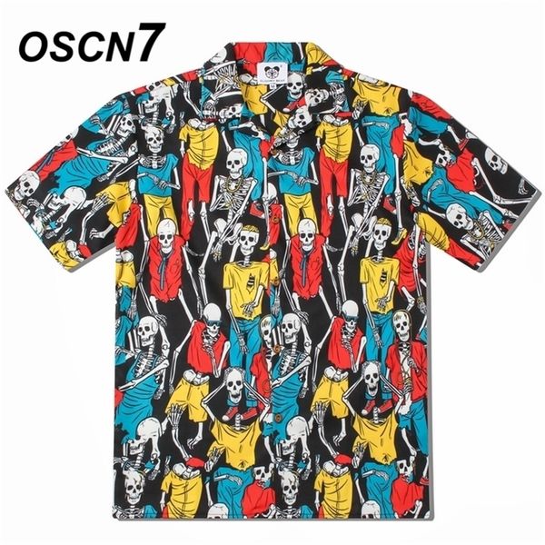 oscn7 casual printed short sleeve shirt men street summer hawaii beach women short sleeve shirts harujuku mens cs005, White;black
oscn7 casual printed short sleeve shirt men street summer hawaii beach women short sleeve shirts harujuku mens cs005, White;black