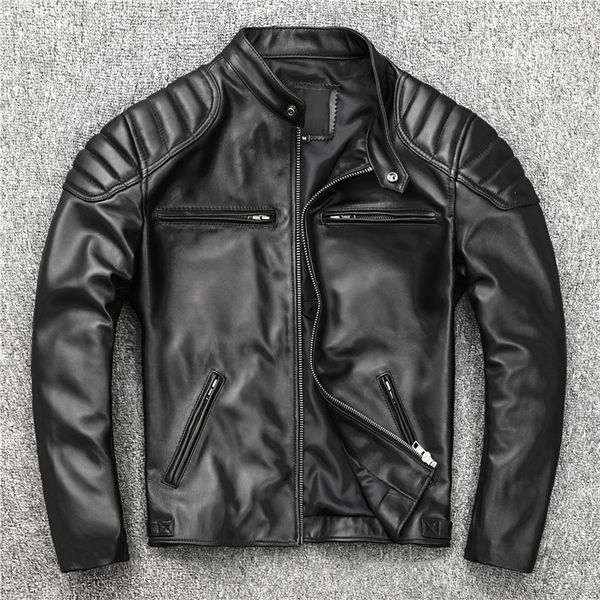 men's leather faux leather sheepskin leather jacket men motorcycle biker s 220823, Black
men's leather faux leather sheepskin leather jacket men motorcycle biker s 220823, Black