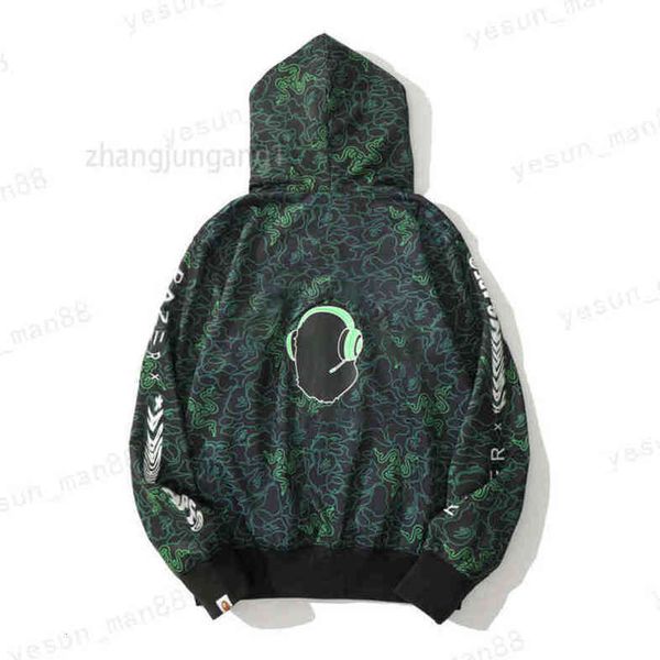 22sss designer fashion trendy monkey-man head cooperation camouflage oortelefoon brief printing hooded vest rits trui tee jacket, Black
22sss designer fashion trendy monkey-man head cooperation camouflage oortelefoon brief printing hooded vest rits trui tee jacket, Black
