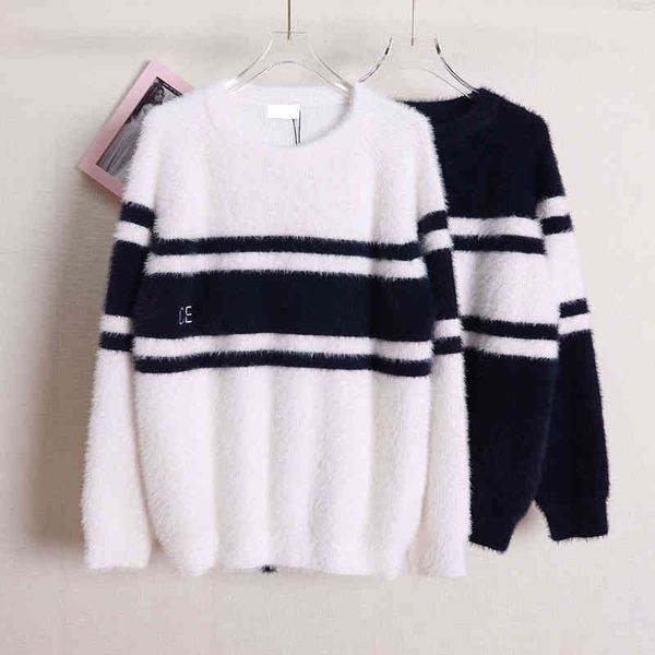 women's knits & tees c home letter embroidered mohair black and white stripe knitted sweater round neck long sleeve pullover plush fema
women's knits & tees c home letter embroidered mohair black and white stripe knitted sweater round neck long sleeve pullover plush fema