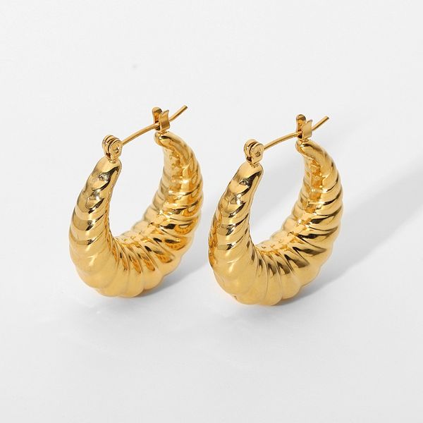 18k gold plated twist chandelier drop earring vintage stainless steel u shape croissant hoop earrings for women jde201092-1, Silver
18k gold plated twist chandelier drop earring vintage stainless steel u shape croissant hoop earrings for women jde201092-1, Silver