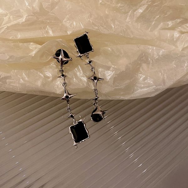 925 silver needle asymmetric four eight-pointed stars rhinestone earrings korean metal cold style long earrings graceful eardrop women, Golden
925 silver needle asymmetric four eight-pointed stars rhinestone earrings korean metal cold style long earrings graceful eardrop women, Golden