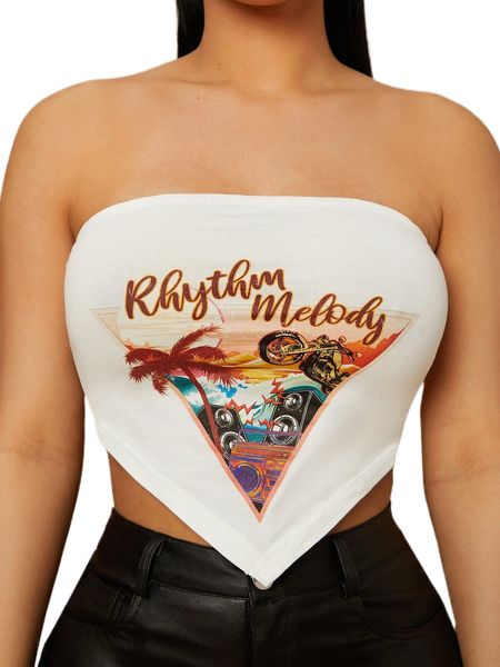 sxy letter graphic print tube 08rb#, White
sxy letter graphic print tube 08rb#, White