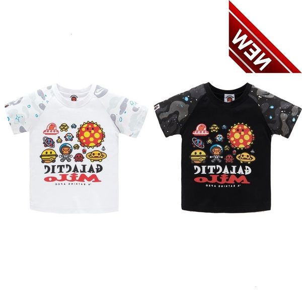 children's 2021 new bap boys' summer raglan sleeve cartoon printed short t-shirt trend, White;black
children's 2021 new bap boys' summer raglan sleeve cartoon printed short t-shirt trend, White;black
