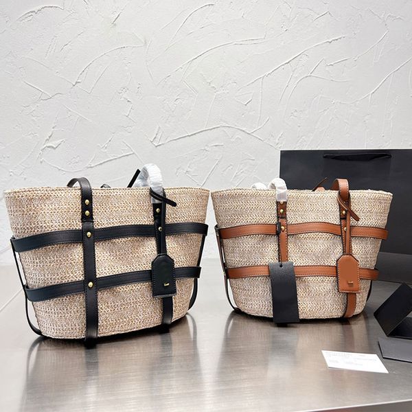 plain totes handbag rivet shoulder bags straw shopping bag matte deerskin thread letter hardware large capacity two belt strap inside pocket
plain totes handbag rivet shoulder bags straw shopping bag matte deerskin thread letter hardware large capacity two belt strap inside pocket