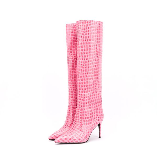 2022 women's boots autumn winter new european and american fashion stone pattern stiletto over the knee boots, Black
2022 women's boots autumn winter new european and american fashion stone pattern stiletto over the knee boots, Black