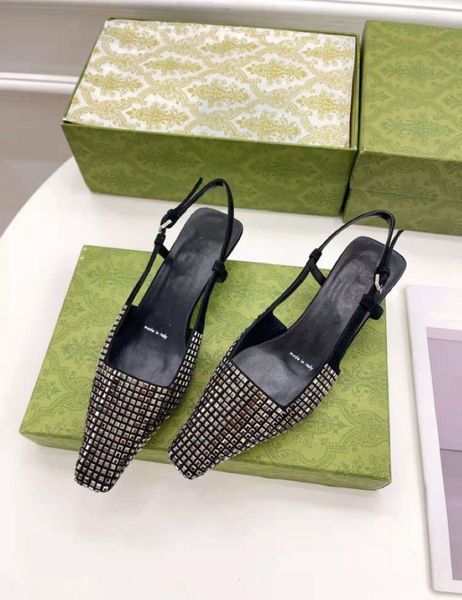 designer ladies sandals ladies slippers crystal calfskin casual 715, Black 
designer ladies sandals ladies slippers crystal calfskin casual 715, Black