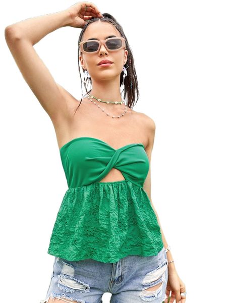 twist front flared hem tube l2ij#, White
twist front flared hem tube l2ij#, White