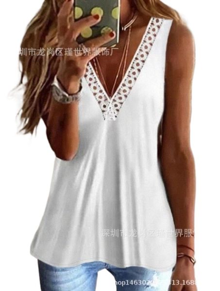 2022wish amazon summer new ladies v-collar lace turtleneck vest 9078 w8go#, White
2022wish amazon summer new ladies v-collar lace turtleneck vest 9078 w8go#, White