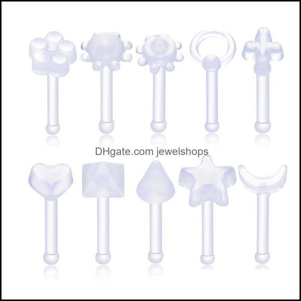 nose rings studs body jewelry acrylic piercing ring nariz pin clear soft cartilage earrings flexible bar for women not allergic drop deliv, Silver
nose rings studs body jewelry acrylic piercing ring nariz pin clear soft cartilage earrings flexible bar for women not allergic drop deliv, Silver