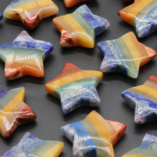 30mm rainbow 7 chakra stone carving star shape crystal healing meditation decoration ornaments crafts gift, Black
30mm rainbow 7 chakra stone carving star shape crystal healing meditation decoration ornaments crafts gift, Black