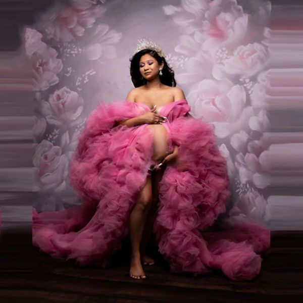 red tulle maternity dress extra ruffles prom gowns fluffy long pregnancy pshoot dresses puffy baby shower robes, Black
red tulle maternity dress extra ruffles prom gowns fluffy long pregnancy pshoot dresses puffy baby shower robes, Black