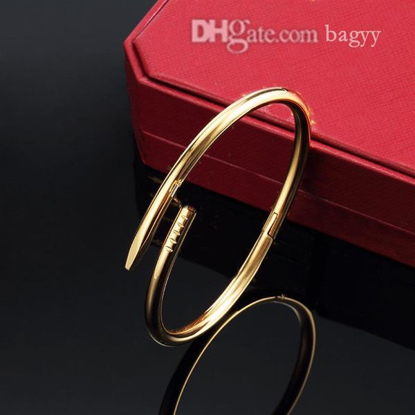 with box bracelet designer un bangle charm bracelets carti wedding clou letter rivet pattern wedding alloy identification chain si2252, Golden;silver
with box bracelet designer un bangle charm bracelets carti wedding clou letter rivet pattern wedding alloy identification chain si2252, Golden;silver