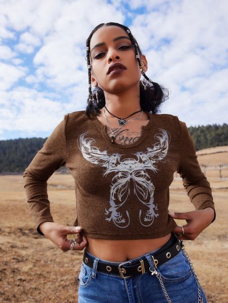 romwe butterfly notch neck tee 34ke#, White
romwe butterfly notch neck tee 34ke#, White