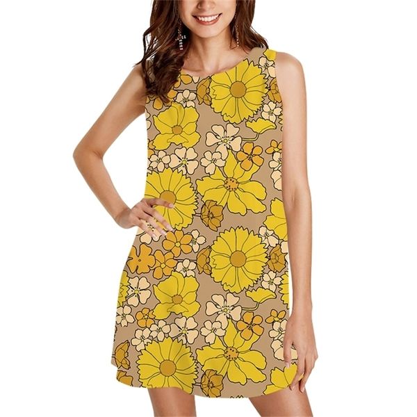 women summer boho beach dress yellow flower 3d printed vintage loose dress mini short club party dress w220617, Black;gray
women summer boho beach dress yellow flower 3d printed vintage loose dress mini short club party dress w220617, Black;gray