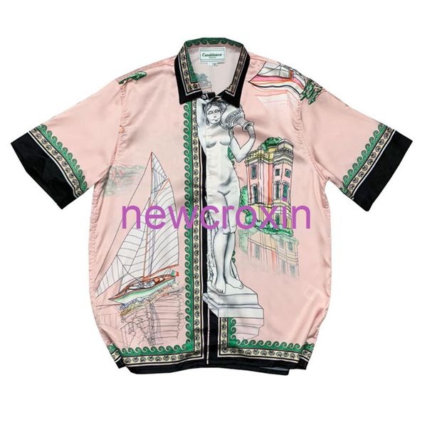 street fashion casablanca ss21 island lazy sailing castle silk short sleeve shirt for loversfashion318i, White;black
street fashion casablanca ss21 island lazy sailing castle silk short sleeve shirt for loversfashion318i, White;black