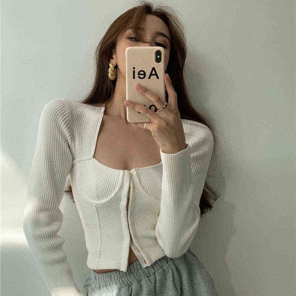 women sweater vintage square neck long sleeve slim cardigans for women spring autumn elegant knitting outwe t220824, White;black
women sweater vintage square neck long sleeve slim cardigans for women spring autumn elegant knitting outwe t220824, White;black