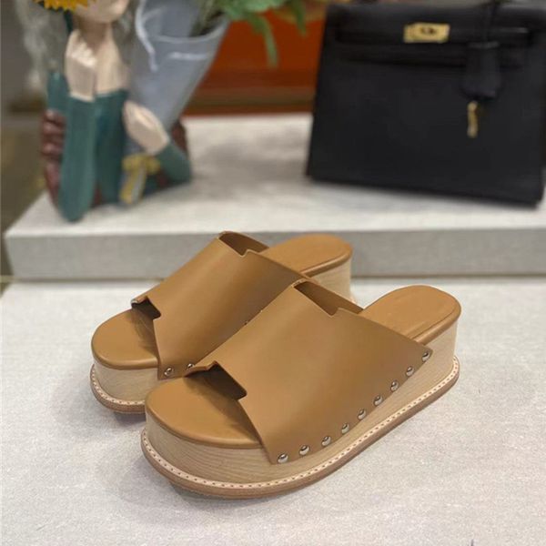 women slippers classic shoe color matching design outsole solid wood platform sandals, Black
women slippers classic shoe color matching design outsole solid wood platform sandals, Black