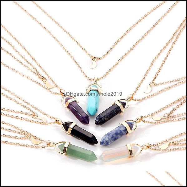 pendant necklaces pendants jewelry fashion gold palted mtilayer lucky energy crystal hexagonal prism natural ston dhe, Silver
pendant necklaces pendants jewelry fashion gold palted mtilayer lucky energy crystal hexagonal prism natural ston dhe, Silver