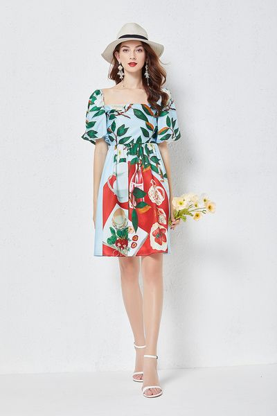 summer new women beach holiday dresses square neck short puff sleeve printing casual vestidos sliming empire dress, Black;gray
summer new women beach holiday dresses square neck short puff sleeve printing casual vestidos sliming empire dress, Black;gray
