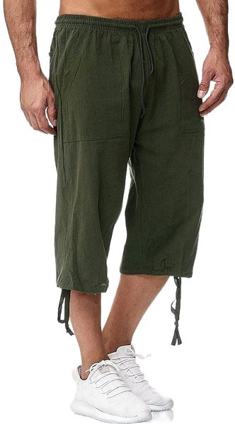 men's long linen shorts below knee pocketed 3/4 summer drawstring capri pant k2wi#, White;black
men's long linen shorts below knee pocketed 3/4 summer drawstring capri pant k2wi#, White;black
