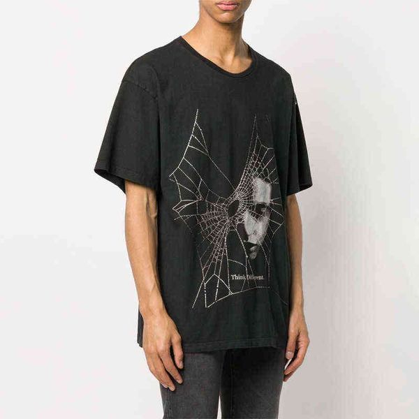 high street fashion brand rhude dark spider web face printing loose trend short sleeve t-shirt for men and women, White;black
high street fashion brand rhude dark spider web face printing loose trend short sleeve t-shirt for men and women, White;black