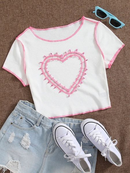 seam front lettuce trim tee q8zj#, White
seam front lettuce trim tee q8zj#, White