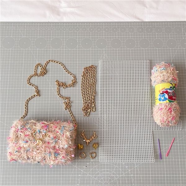 rainbow diy metal chain wool material bag set for phone coin bag handbag sewing diy 210302, Black
rainbow diy metal chain wool material bag set for phone coin bag handbag sewing diy 210302, Black