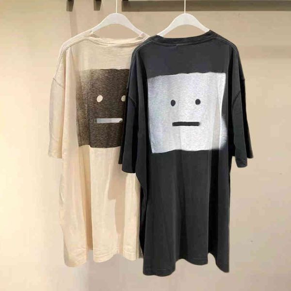 t shirt swedish minority acne back square smiling face print black short sleeve men's women's 2022 spring and summer new loose cot, White;black
t shirt swedish minority acne back square smiling face print black short sleeve men's women's 2022 spring and summer new loose cot, White;black