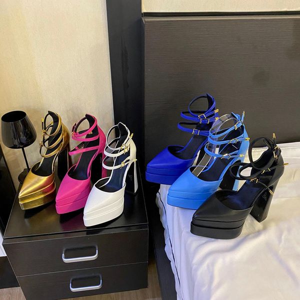 luxurys designers women ladies high heel sandals waterproof platform buckle dress shoes fashion rhinestone shine wedding shoes with trademar, Black
luxurys designers women ladies high heel sandals waterproof platform buckle dress shoes fashion rhinestone shine wedding shoes with trademar, Black