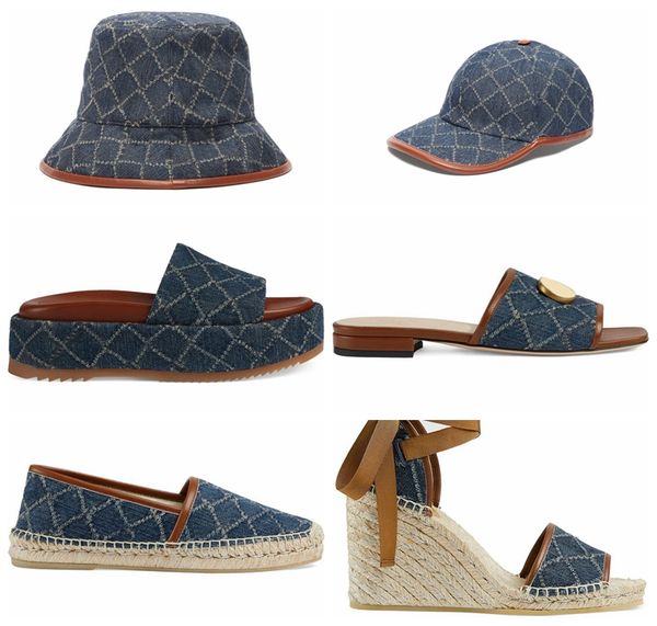 womens denim blue slippers 55mm height canvas covered platform sandals with box and dust bags, Black
womens denim blue slippers 55mm height canvas covered platform sandals with box and dust bags, Black