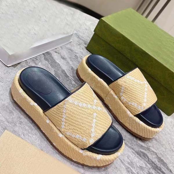 designer womens sandals platform wedge lafite canvas thick bottom casual shoes outdoor beach slippers size 35-44 with box, Black
designer womens sandals platform wedge lafite canvas thick bottom casual shoes outdoor beach slippers size 35-44 with box, Black