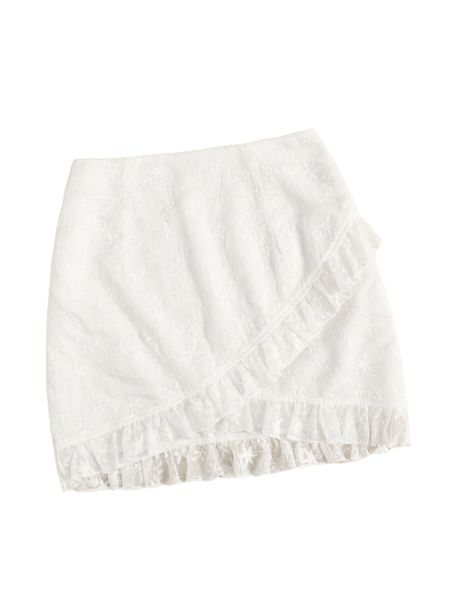 ruffle hem schiffy skirt b1pw#, Black