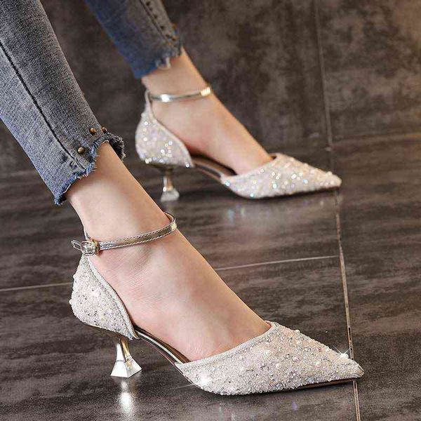 women dress shoes lucyever 2022 spring ankle strap crystal pumps luxury high heels party wedding shiny pointed toe ladies 220607, Black
women dress shoes lucyever 2022 spring ankle strap crystal pumps luxury high heels party wedding shiny pointed toe ladies 220607, Black