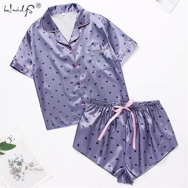 women silk satin pajamas set short sleeve shorts suit pajamas button-down printing sleepwear loungewear pyjamas mujer homewear 210713, Black;red
women silk satin pajamas set short sleeve shorts suit pajamas button-down printing sleepwear loungewear pyjamas mujer homewear 210713, Black;red