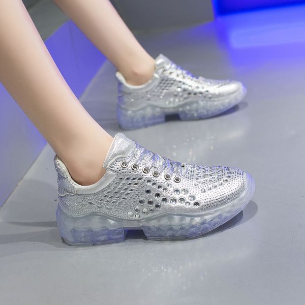 platform rhinestones women silver sneakers casual sports shoes 2022 trend spring autumn jelly bottom lace-up comfortable loafers, Black
platform rhinestones women silver sneakers casual sports shoes 2022 trend spring autumn jelly bottom lace-up comfortable loafers, Black