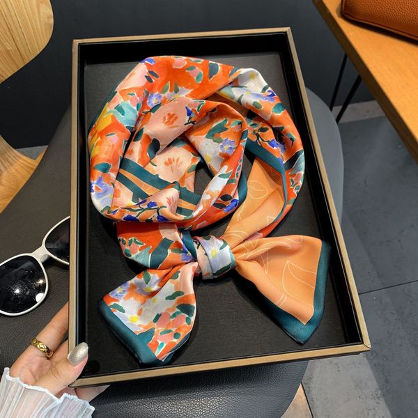 high-end small silk scarf fashionable all-match new french retro ribbon boxer trim arm bag series neck large ribbon, Blue;gray
high-end small silk scarf fashionable all-match new french retro ribbon boxer trim arm bag series neck large ribbon, Blue;gray