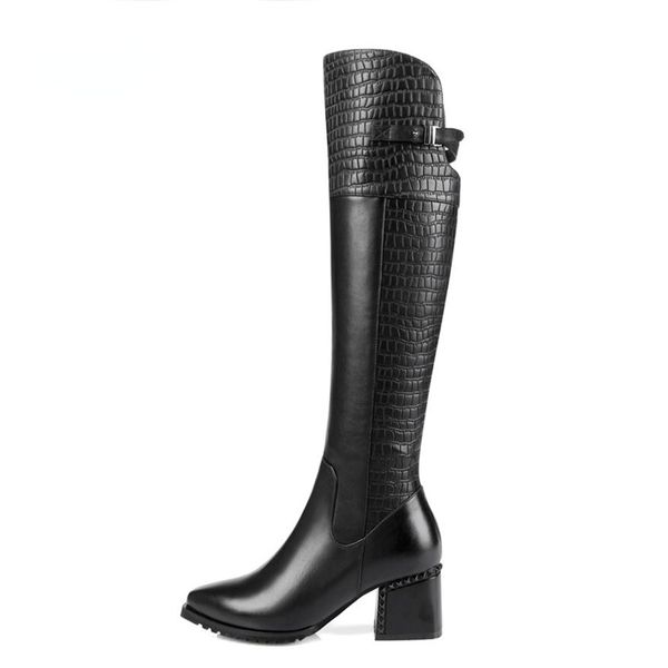 knee high boots women 2020 handmade genuine leather autumn winter high heels zipper office punk goth casual long shoes 34-42239j, Black
knee high boots women 2020 handmade genuine leather autumn winter high heels zipper office punk goth casual long shoes 34-42239j, Black