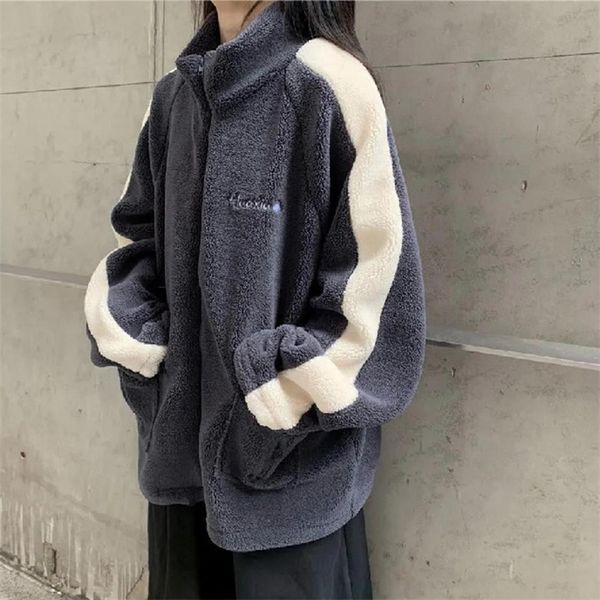lambswool letter splicing loose jacket women casual fashion overcoat fluffy cozy outerwear autumn winter female thicken coat 220817, Black;brown
lambswool letter splicing loose jacket women casual fashion overcoat fluffy cozy outerwear autumn winter female thicken coat 220817, Black;brown