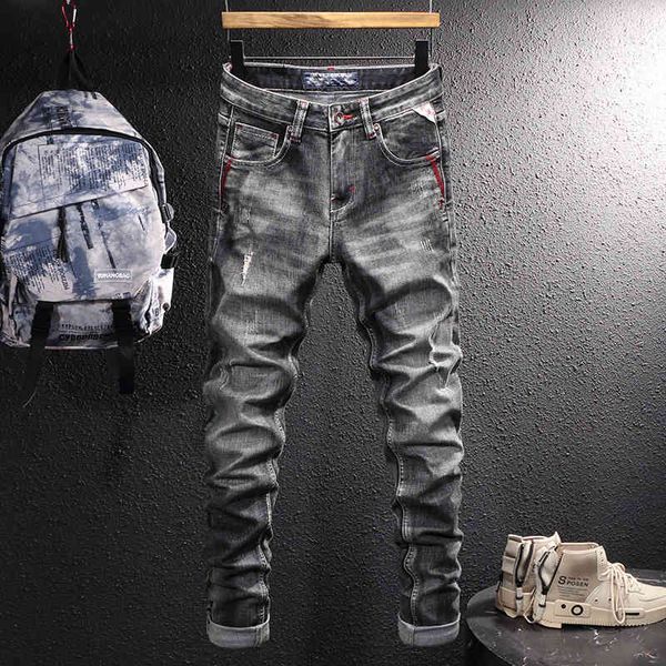 men's jeans fashion brand men's jeans are worn out black gray washed street fashion slim fitting small straight jeans men s8zj, Blue
men's jeans fashion brand men's jeans are worn out black gray washed street fashion slim fitting small straight jeans men s8zj, Blue